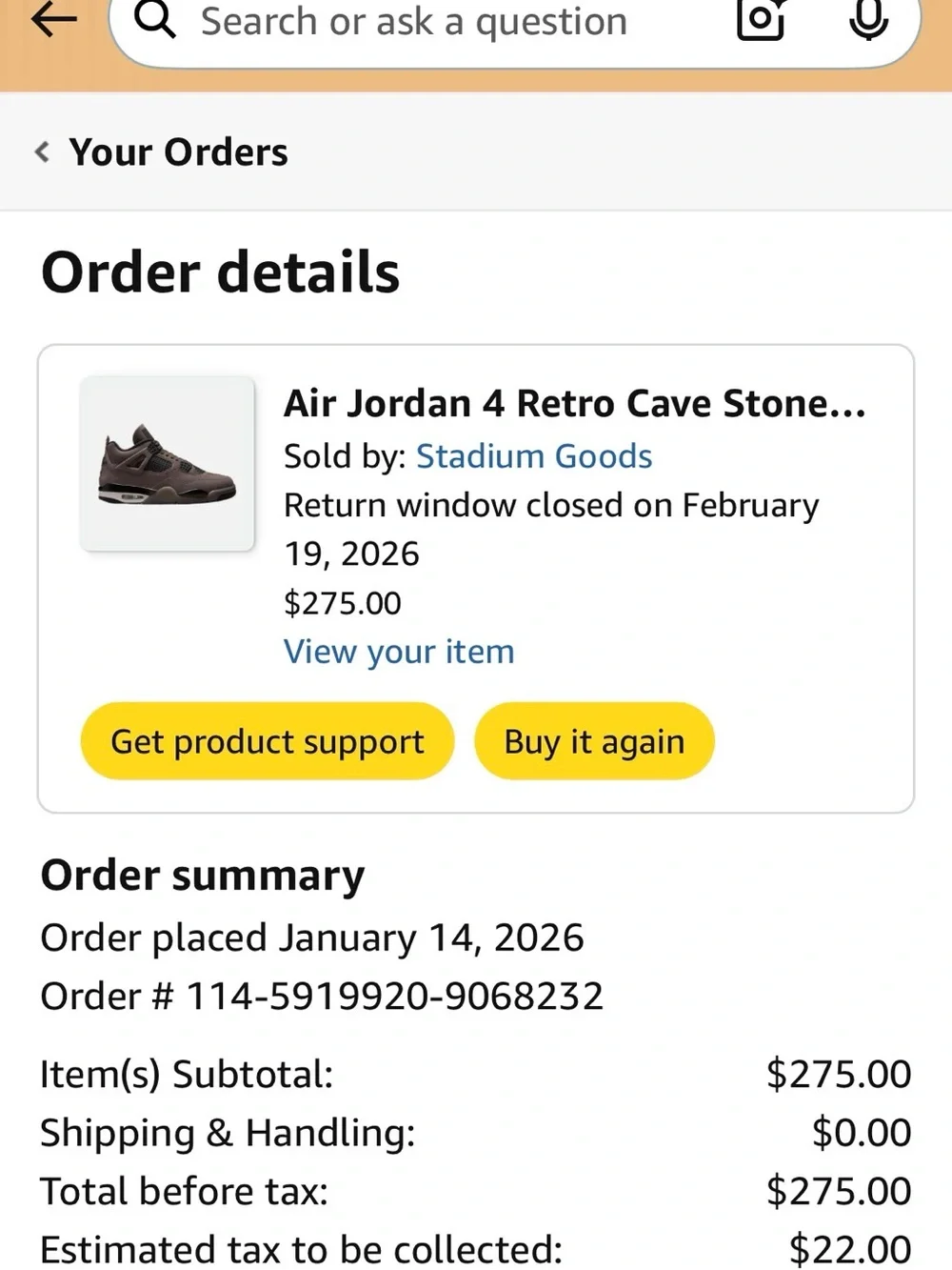 Jordan Retro 4 Sneakers in Taupe Gray and Black